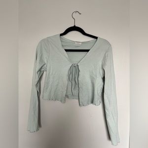 Green front tie top